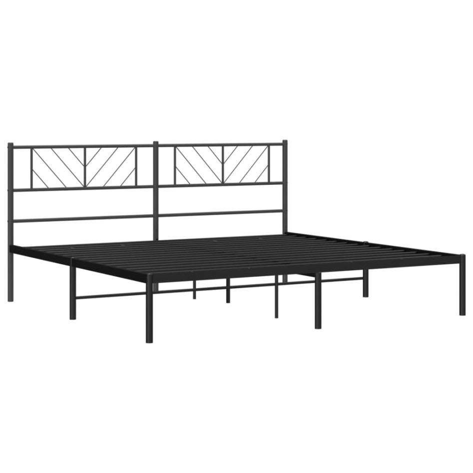 Estructura cama sin colchón con cabecero metal negro 180x200