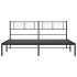 Estructura cama sin colchón con cabecero metal negro 180x200