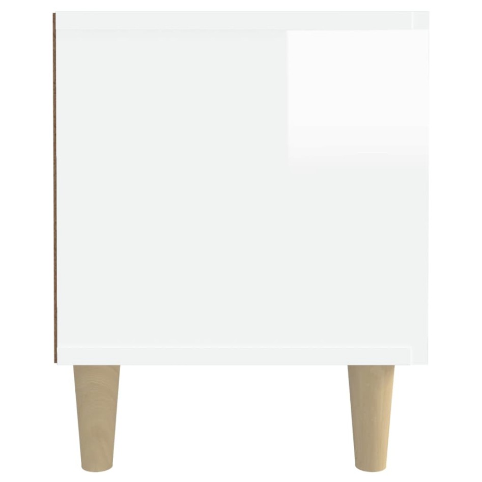 Mueble de TV madera contrachapada blanco brillo 180x31,5x40