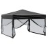 Carpa para fiestas plegable con paredes laterales negra 3x3