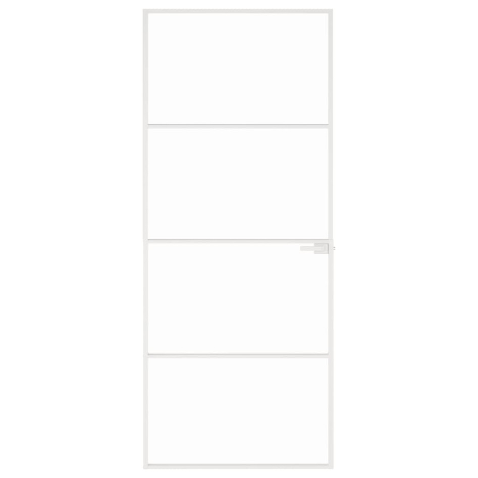 Puerta de interior vidrio templado y aluminio blanco