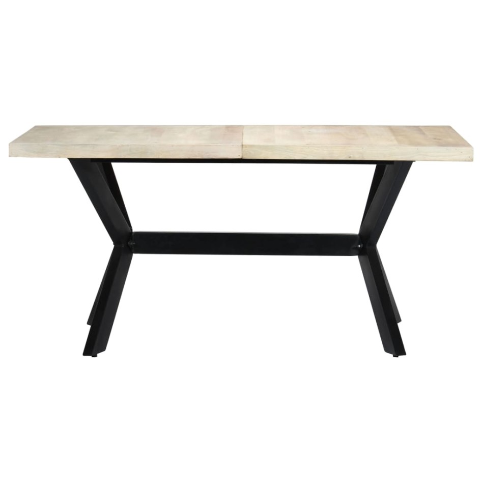 Mesa de comedor madera maciza de mango blanco 160x80x75