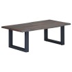 Mesa de centro borde natural acacia maciza gris 115x60x40 cm