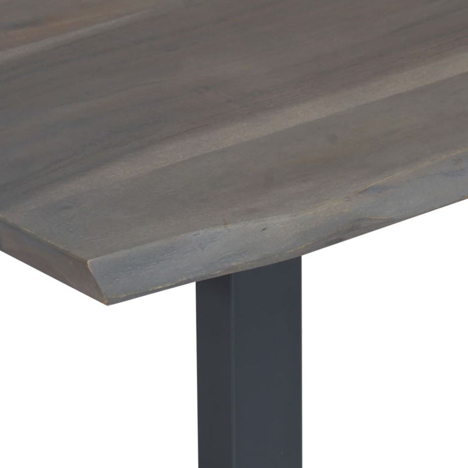 Mesa de centro borde natural acacia maciza gris 115x60x40