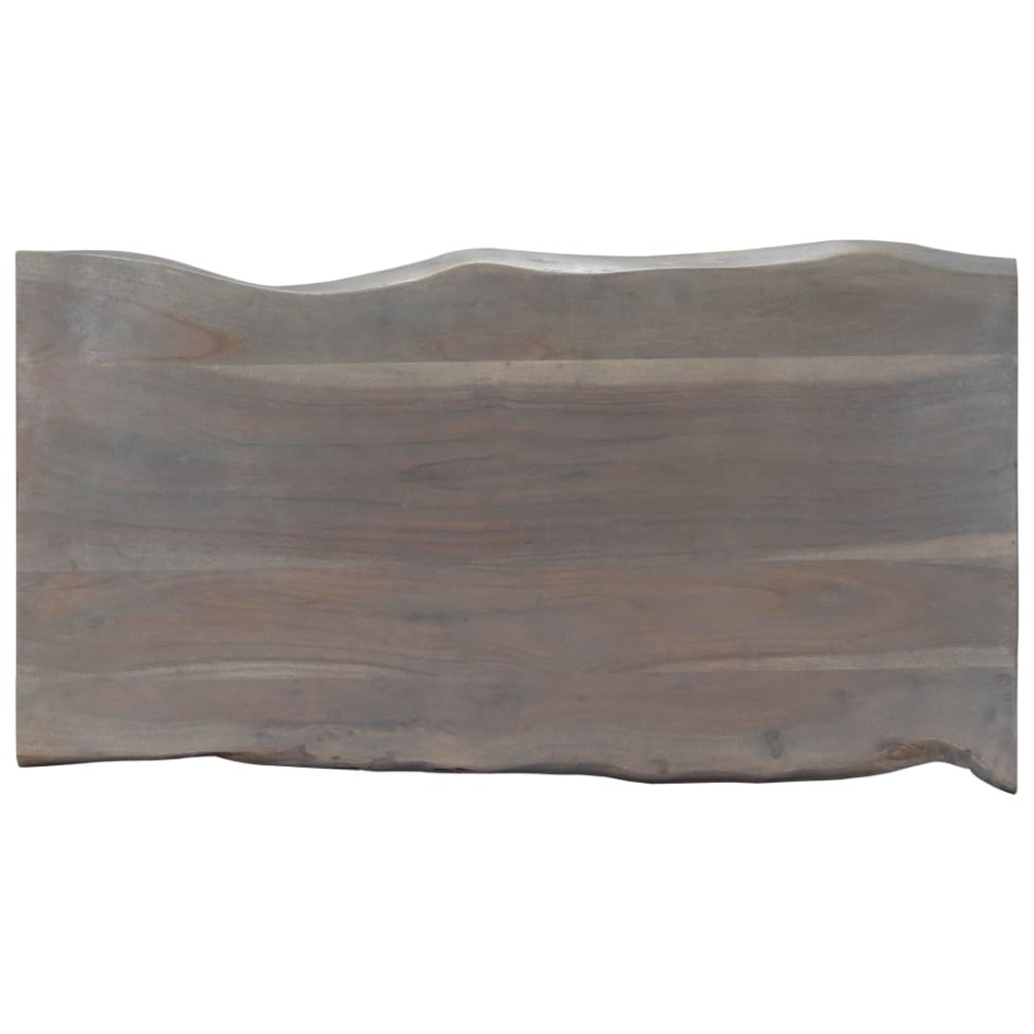 Mesa de centro borde natural acacia maciza gris 115x60x40