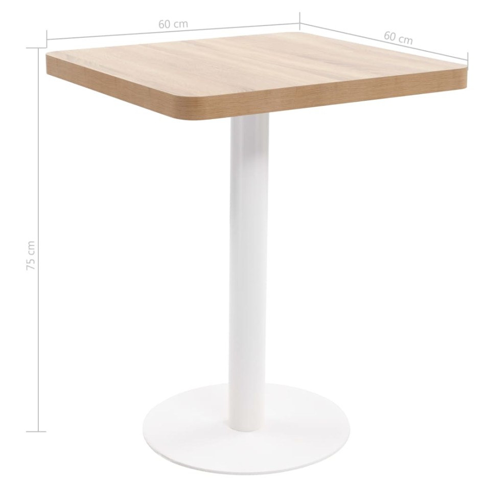 Mesa de bistró MDF marrón claro 60x60
