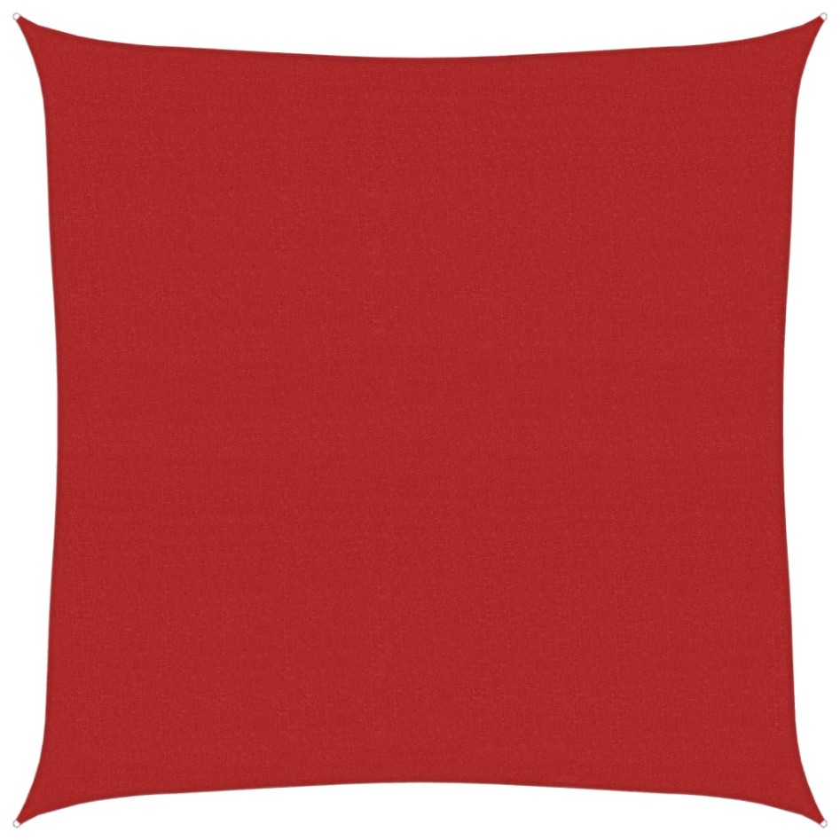 Toldo de vela rojo HDPE 160 g/m² 7x7