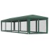 Carpa para fiestas con 10 paredes de malla HDPE verde 3x12