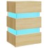 Mesita de noche luz LED madera de ingeniería Sonoma 45x35x67