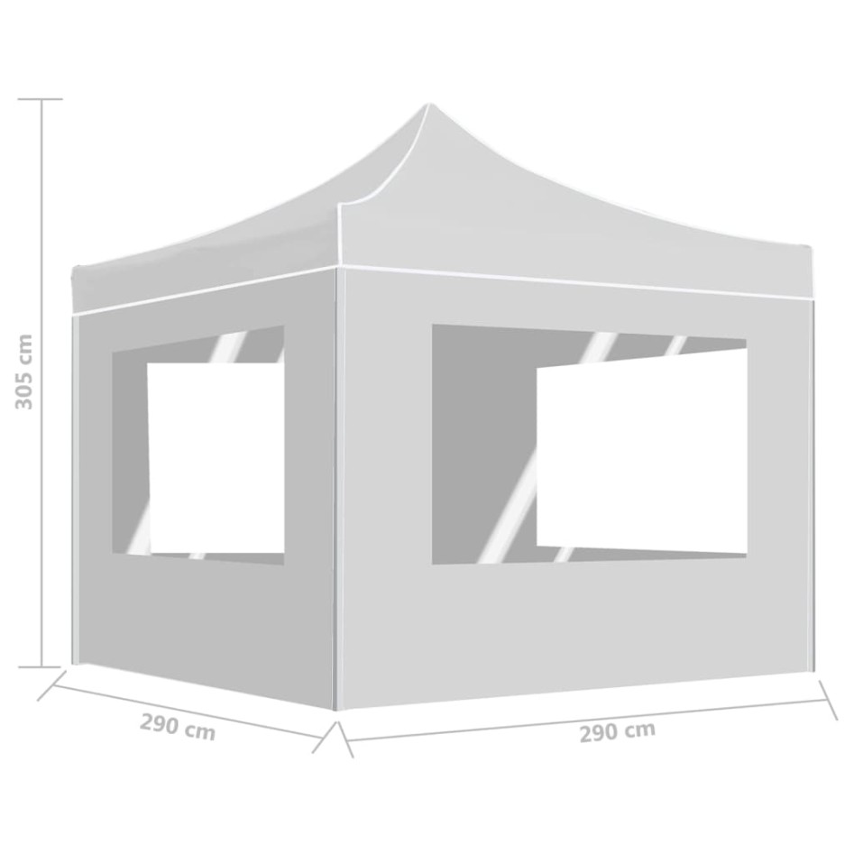 Carpa plegable profesional con paredes aluminio blanco