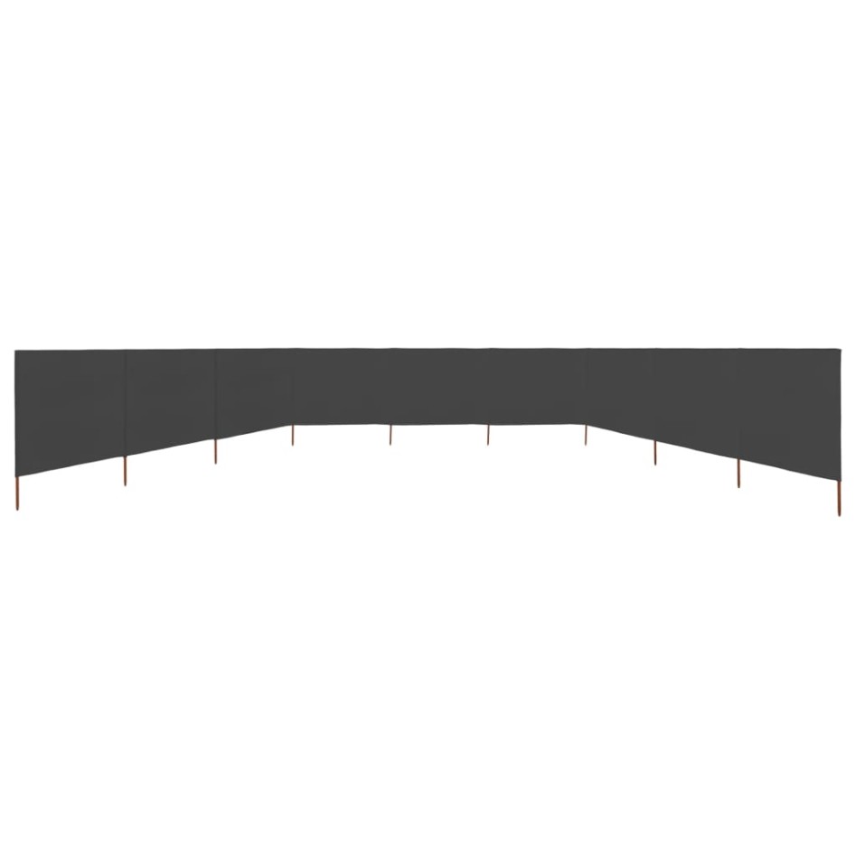 Paravientos playa de 9 paneles tela gris antracita 1200x160