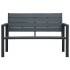 Banco de jardín HDPE gris aspecto madera 120