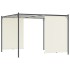Pérgola con tejado ajustable acero color blanco crema 3x3