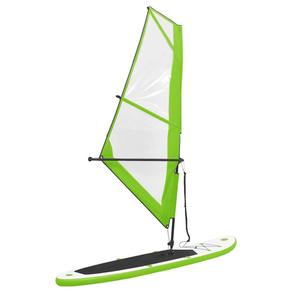 Tabla de paddle surf inflable con vela verde y