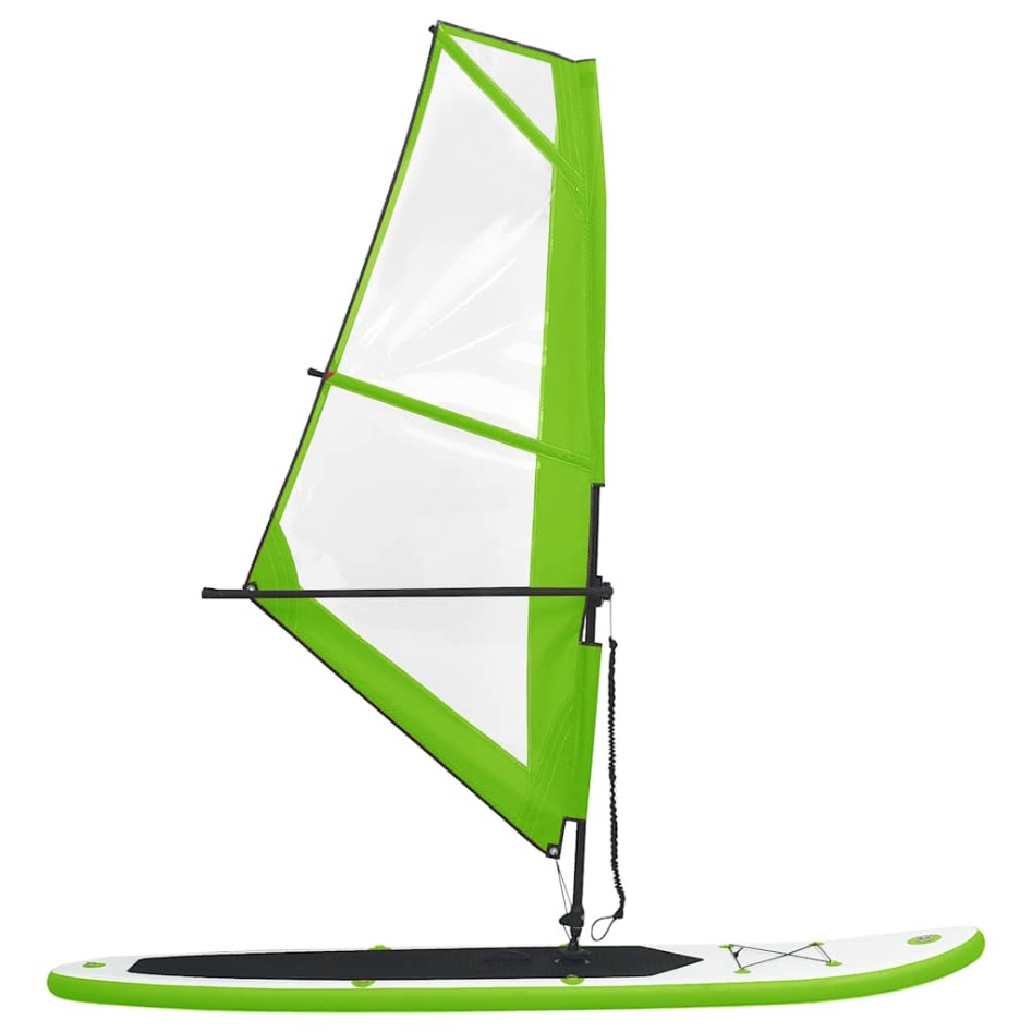 Tabla de paddle surf inflable con vela verde y