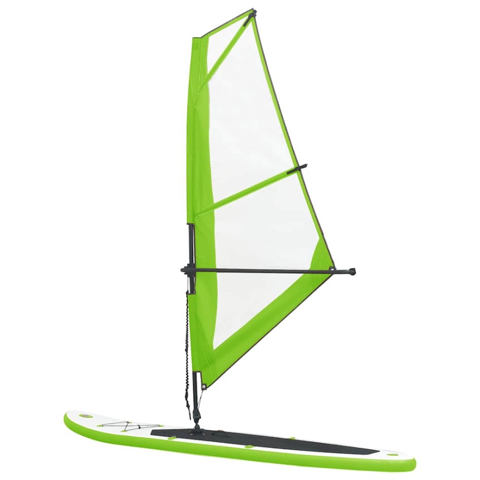 Tabla de paddle surf inflable con vela verde y