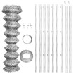 Valla de alambre y postes acero galvanizado plateado 15x1,25 m