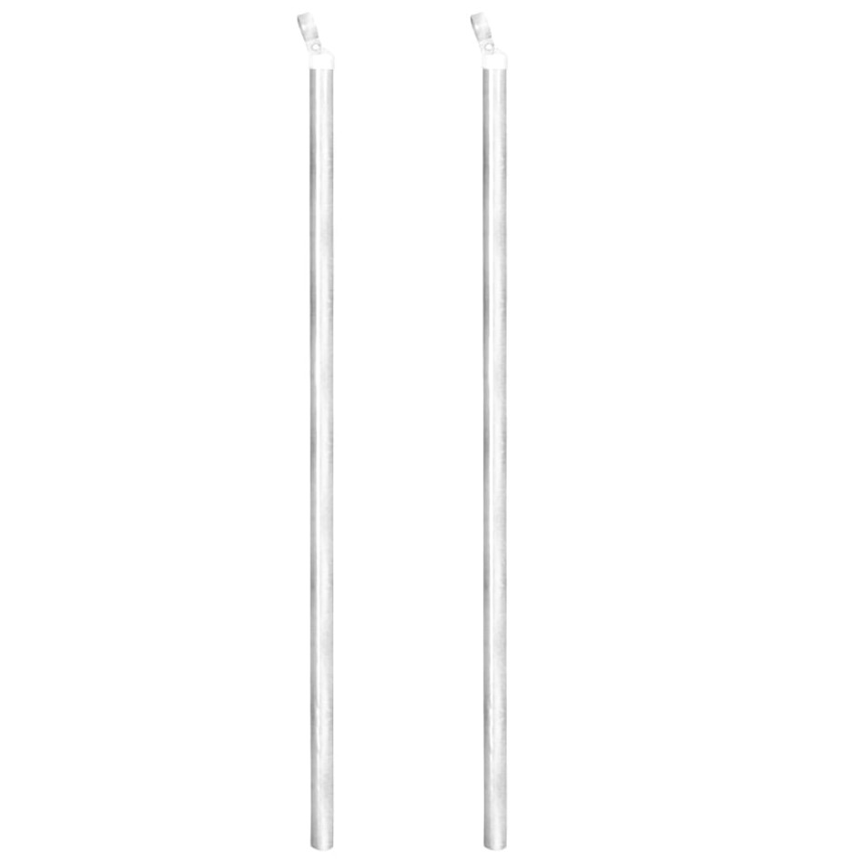 Valla de alambre y postes acero galvanizado plateado 15x1,25