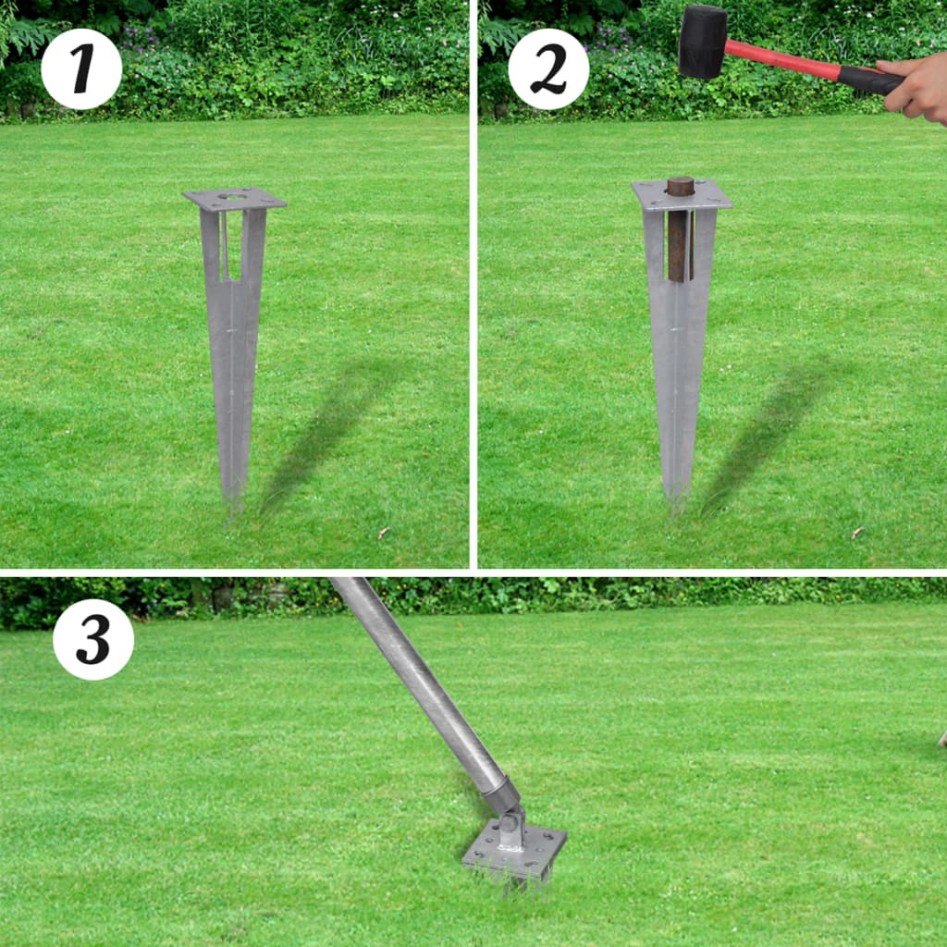 Valla metálica con estacas postes acero galvanizado 15x1,5