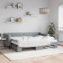 Sofá cama nido con colchón tela gris claro 80x200
