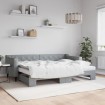 Sofá cama nido con colchón tela gris claro 80x200 cm