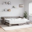 Sofá cama nido con colchón tela gris taupe 90x200 cm