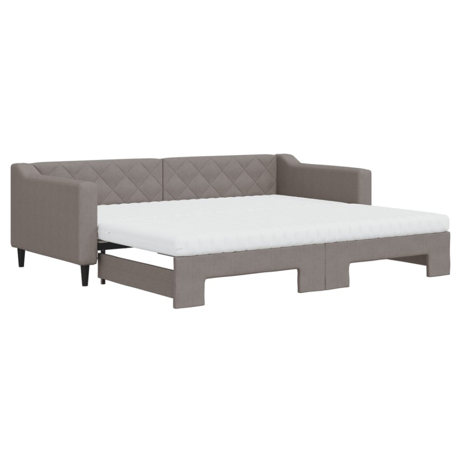 Sofá cama nido con colchón tela gris taupe 90x200