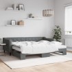 Sofá cama nido con colchón tela gris oscuro 90x200 cm