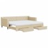 Sofá cama nido con cajones tela color crema 80x200