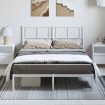 Estructura cama sin colchón con cabecero metal blanco 150x200cm
