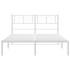 Estructura cama sin colchón con cabecero metal blanco