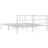 Estructura cama sin colchón con cabecero metal blanco