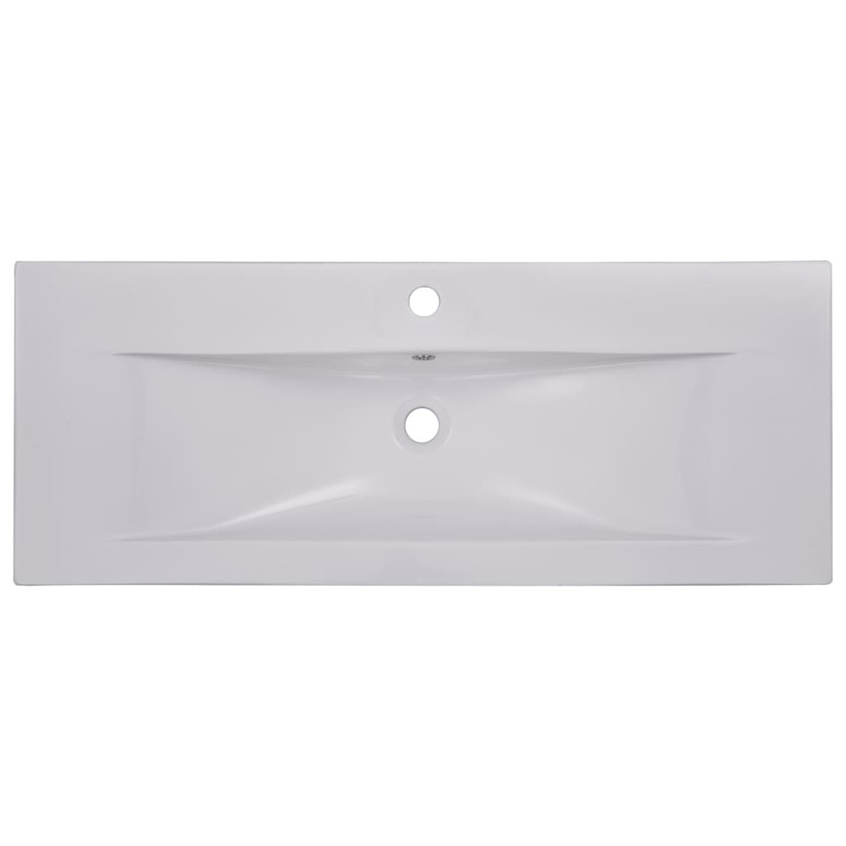 Lavabo encastrado de cerámica blanco 101x39,5x18,5