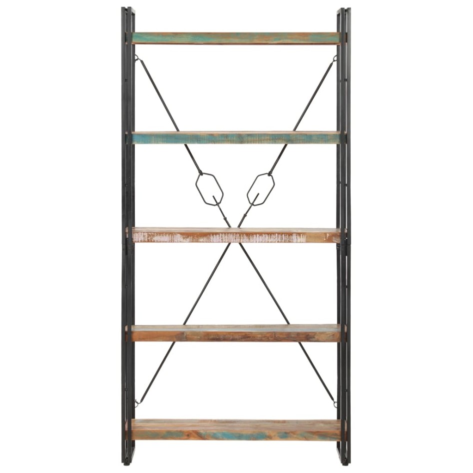 Estantería de 5 niveles de madera maciza reciclada 90x30x180