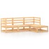 Juego de muebles de jardín 4 piezas madera maciza de