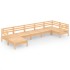Juego de muebles de jardín 7 piezas madera maciza de