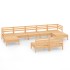 Juego de muebles de jardín 9 piezas madera maciza de