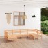 Juego de muebles de jardín 6 piezas madera maciza de