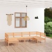 Juego de muebles de jardín 6 piezas madera maciza de pino