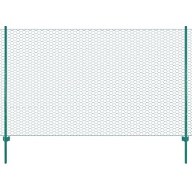 Valla de malla alambre con postes acero 25x1,5 m