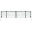 Puerta de malla de jardín acero galvanizado gris 400x125 cm