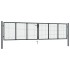 Puerta de malla de jardín acero galvanizado gris 400x125