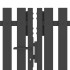 Puerta de valla del jardín de acero gris antracita 4x1,7