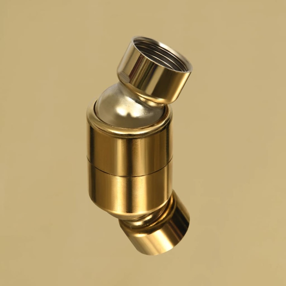 Cabezal ducha efecto lluvia acero inox cuadrado dorado 50x50