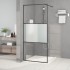 Mampara de ducha vidrio ESG semiesmerilado negro 90x195