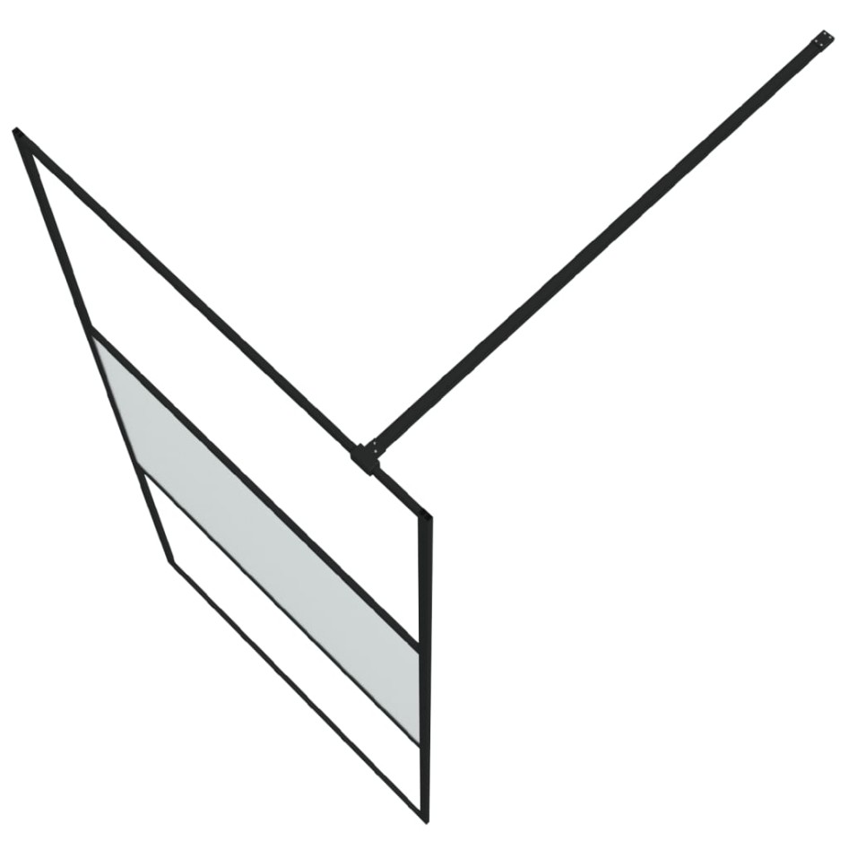 Mampara de ducha vidrio ESG semiesmerilado negro 90x195