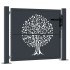 Puerta de jardín acero gris antracita diseño árbol 105x80