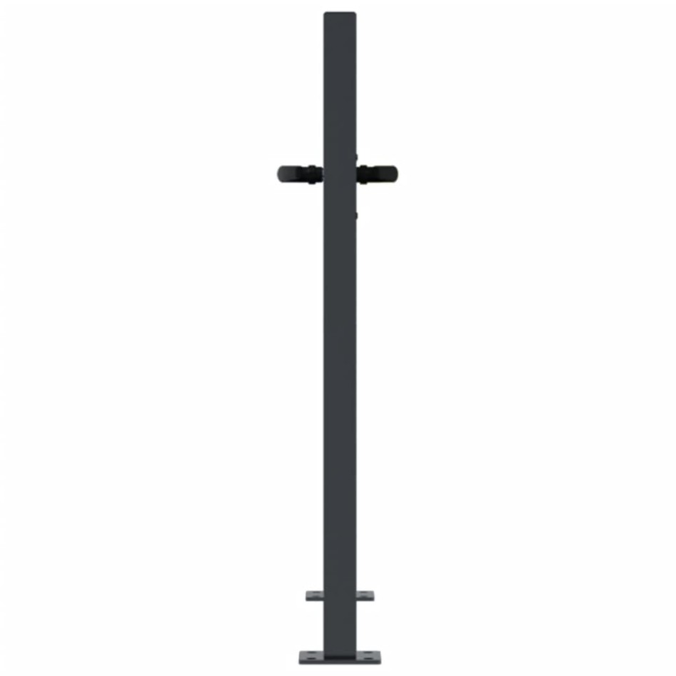 Puerta de jardín acero gris antracita diseño árbol 105x80