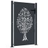 Puerta de jardín acero gris antracita diseño árbol 105x130