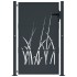 Puerta de jardín acero gris antracita diseño hierba 105x130
